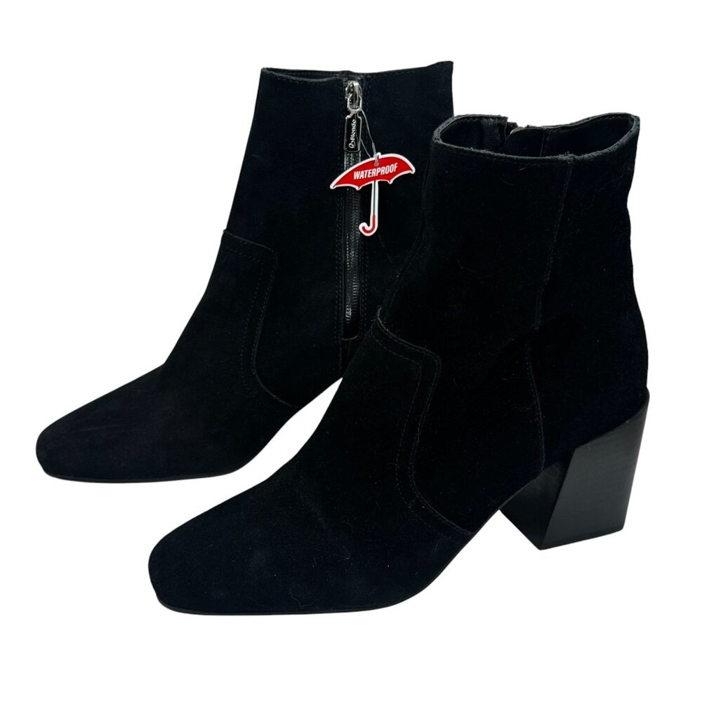 Blondo Waterproof Sadie Suede Block Heel Black Booties Size 9.5‎ NEW